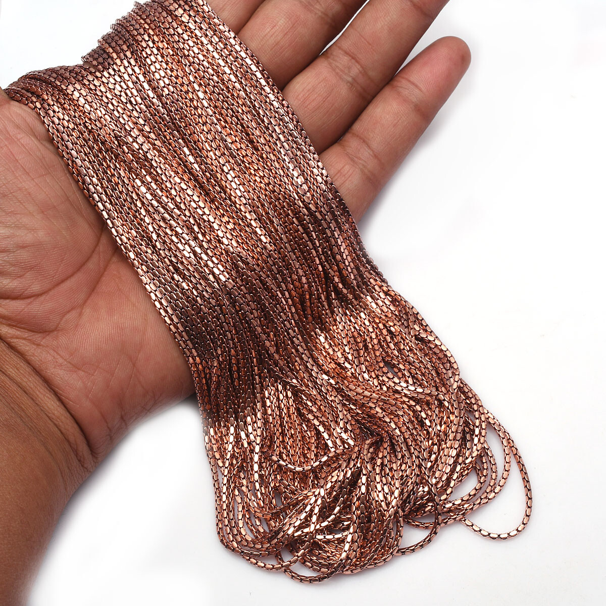 100% Oxidized Pure Copper Box Chain Herringbone Necklace Gift For Jewelry RJ-07