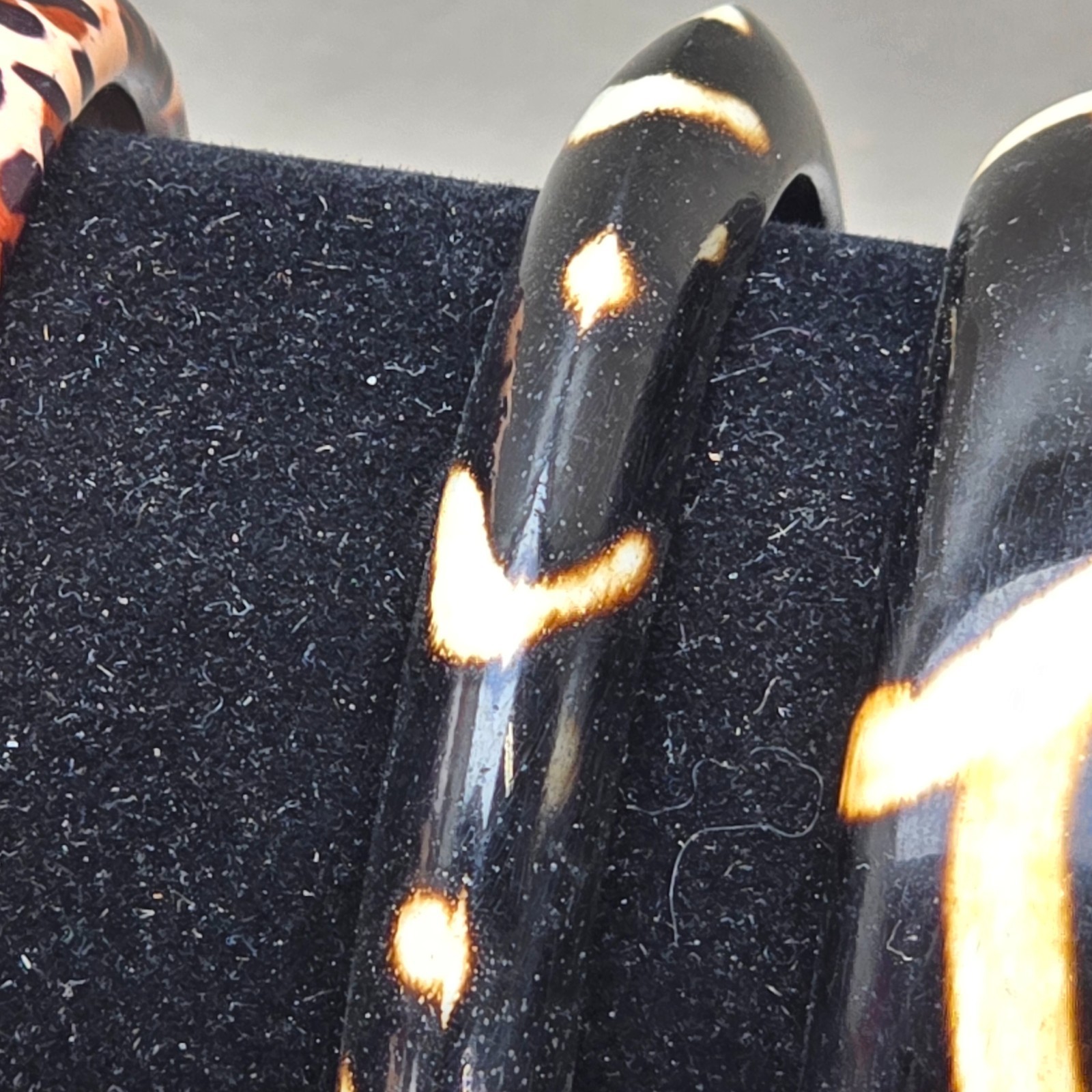 Bangle Bracelet Lot Chunky Resin Acrylic Leopard Print Faux Horn Statement