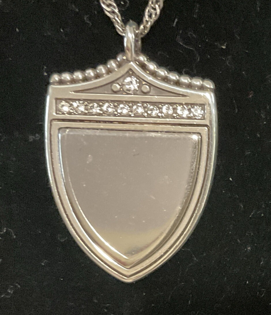 NWT SO SPARKLY! BRIGHTON MEDAILLE SHIELD LOVE CHARM PENDANT NECKLACE MSRP $58