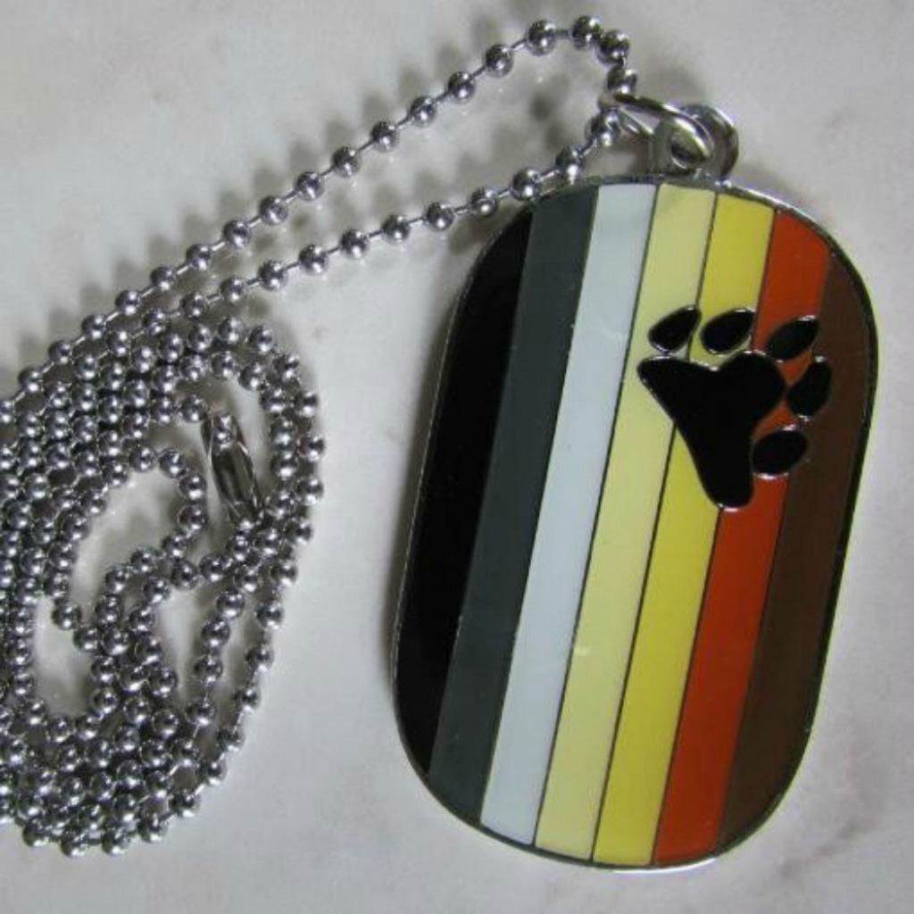 BEAR PRIDE FLAG NECKLACE Stainless Steel Enamel Pendant LGBTQ Gay Lesbian NEW