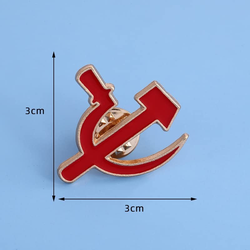 Ximimark 4 PCS Red Star Hammer Sickle Enamel Pin Retro USSR Symbol Brooch…