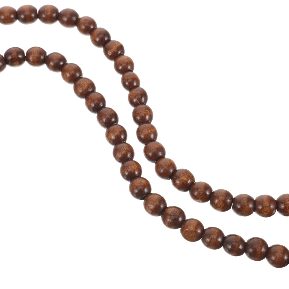 Wooden Cross Necklace For Men Beaded Chain Necklace Rosary Trendy Necklace