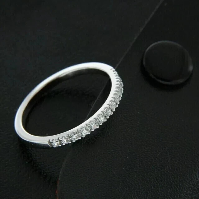0.50 CT Lab Grown diamond Wedding Band Promise Ring 14k white Gold plated 925