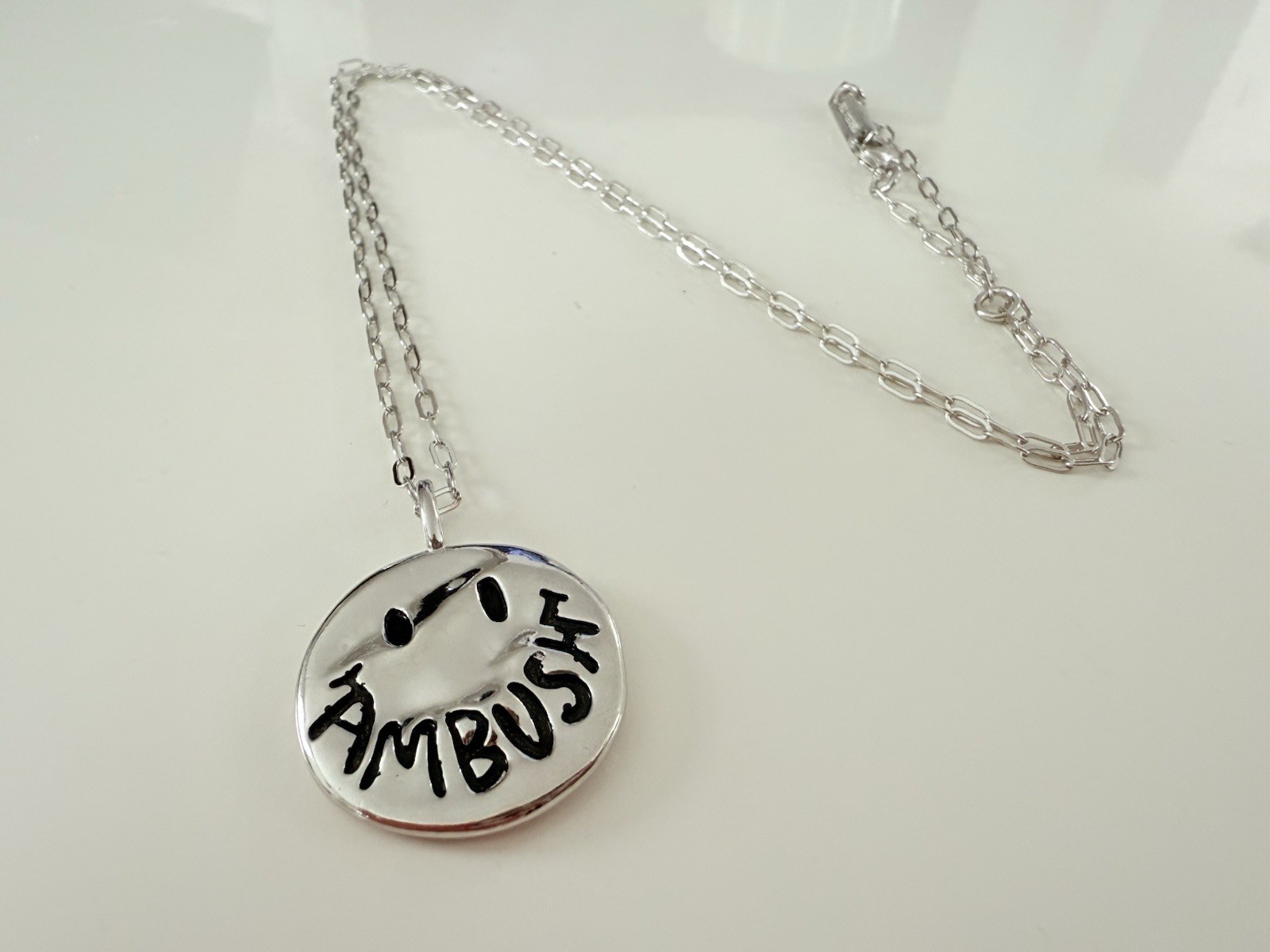 Ambush smiley face silver necklace #AmbushJewelry