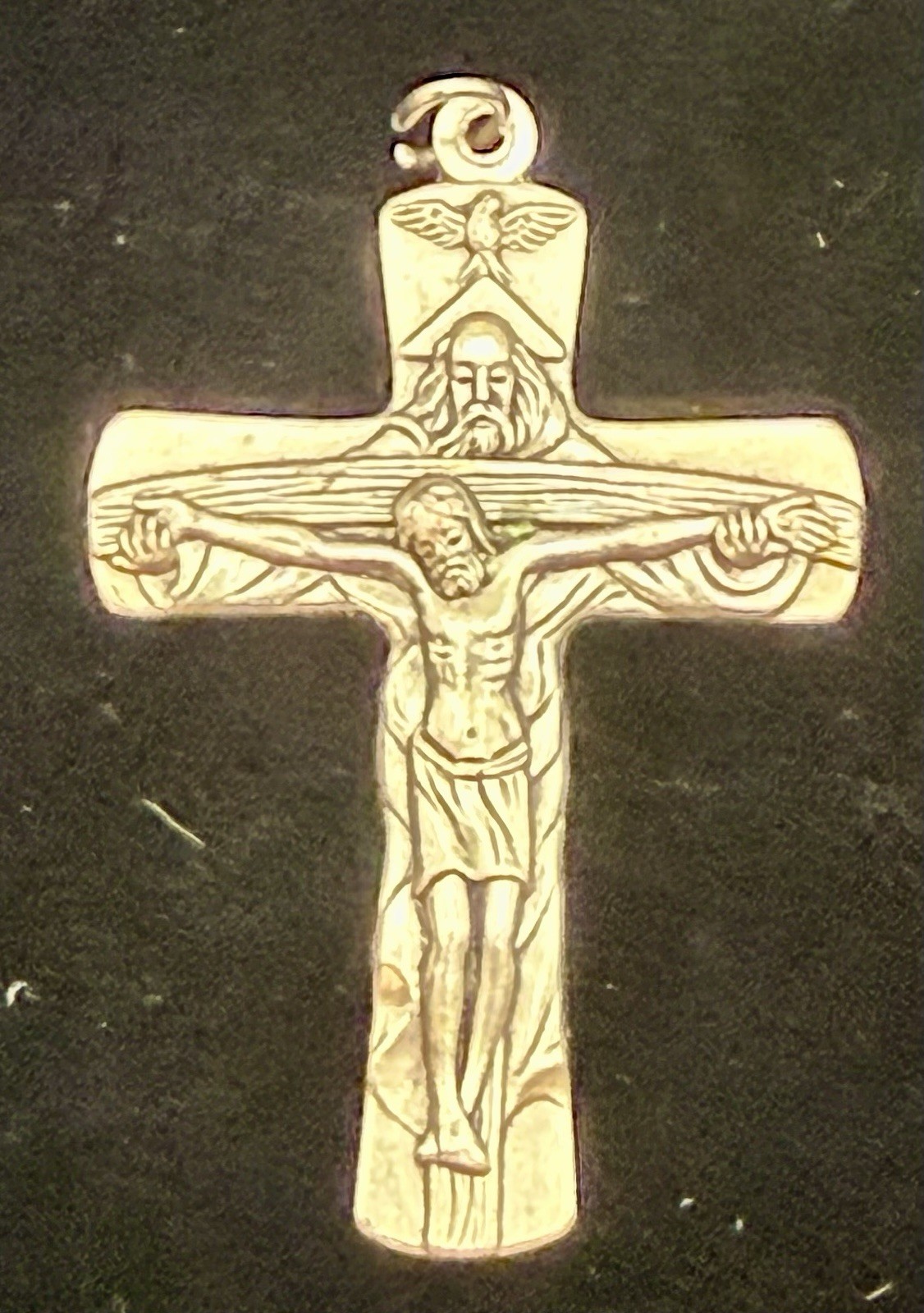 Vintage Italian Gold Tone crucifix Pendant Jesus Cross Italy Religious