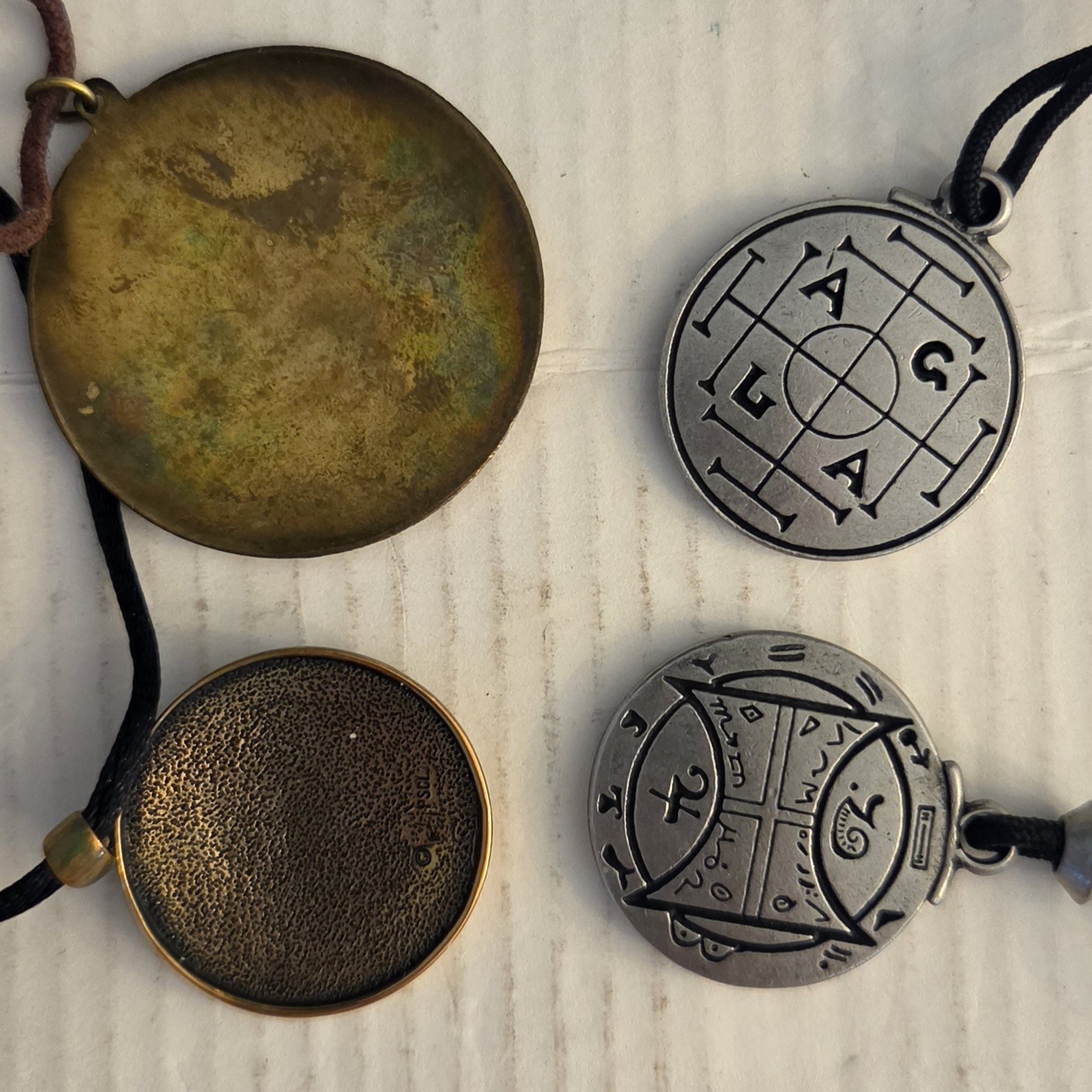 Lot of 4 Antique-Style Necklaces with Pendants/Talisman Sold AS SHOWN Lot.1I