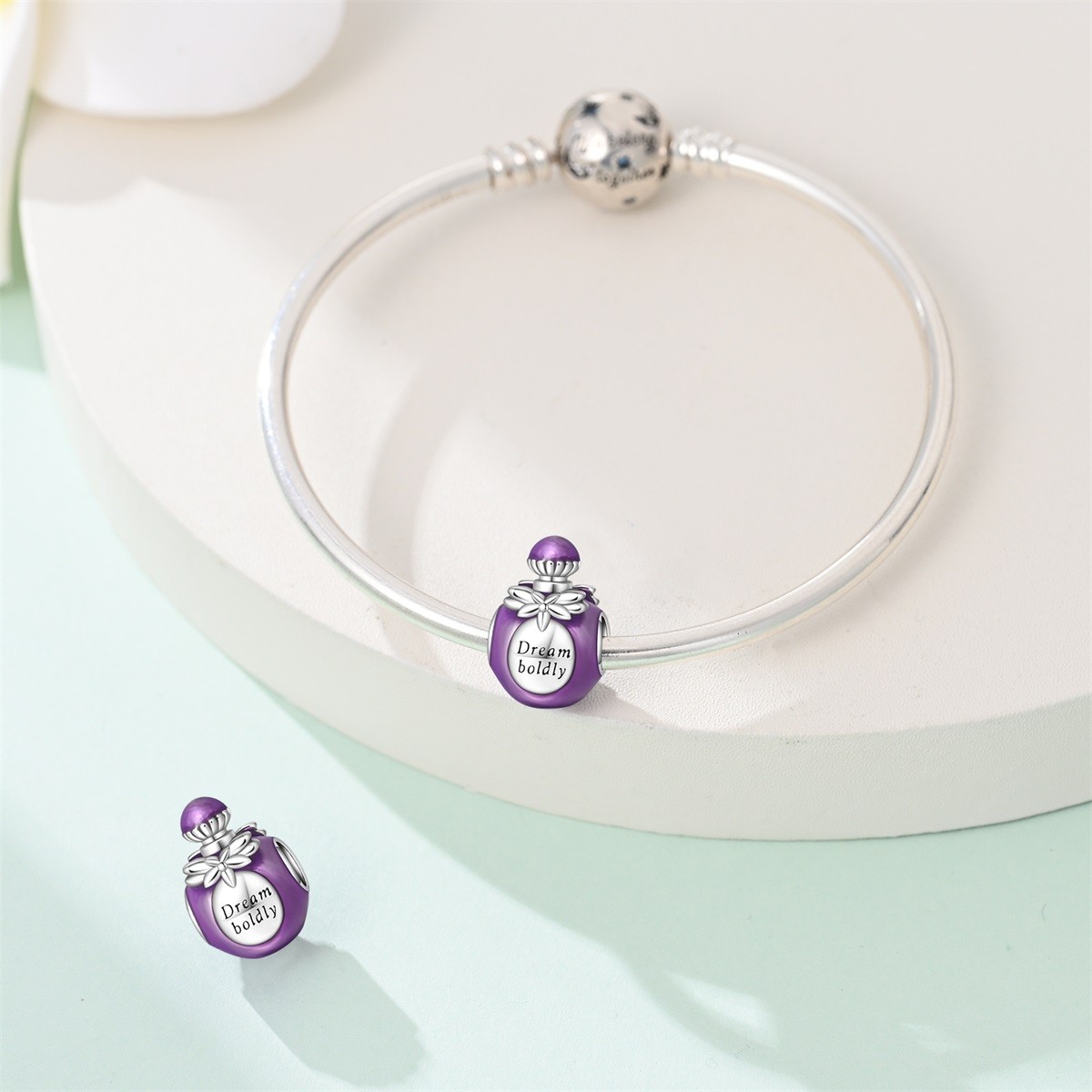KUNSIR Sterling Silver Perfume Bottle&Weather Charms Pendant for Bracelet Making