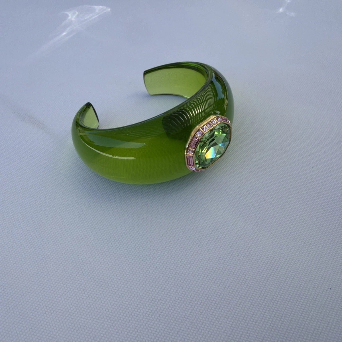 Swarovski Green Dulcis Cuff Bracelet Octagon Cut
