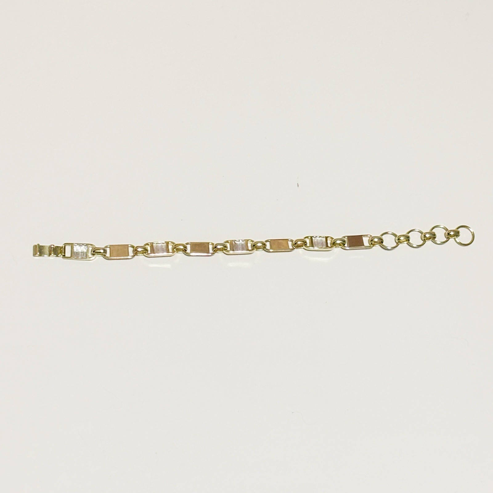 Kendra Scott Jessie Gold Tone Link Bracelet Baguette Rhinestone