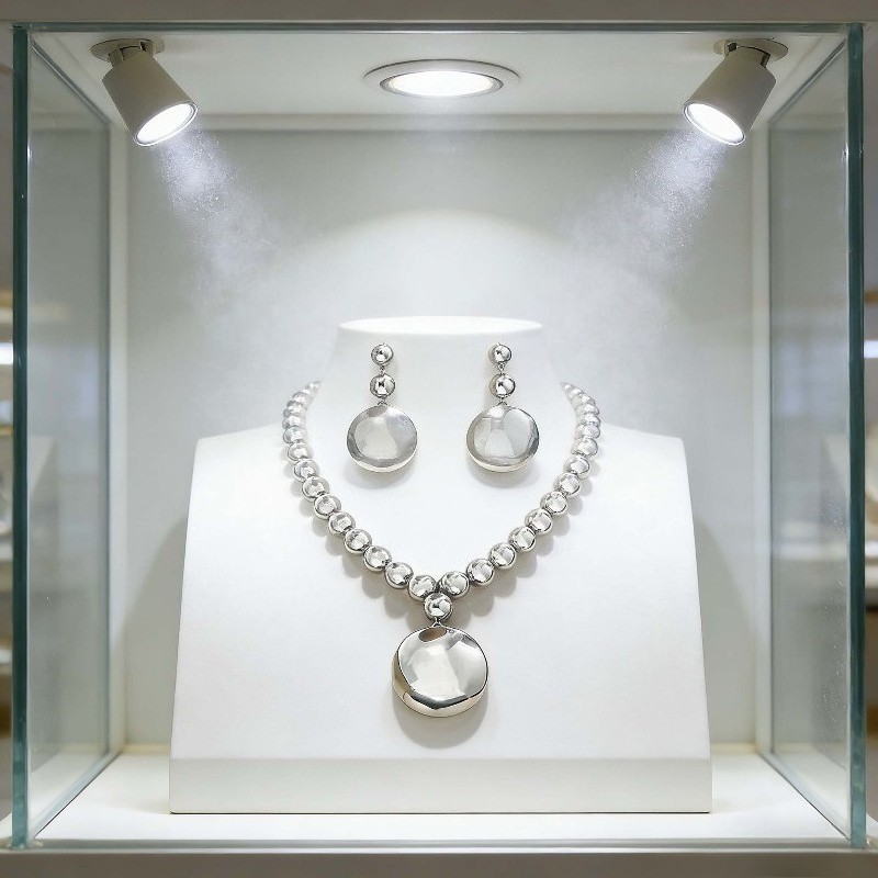 Women’s Exaggerated Large Round Bead Pendant Necklace Earring Set Acrylic
