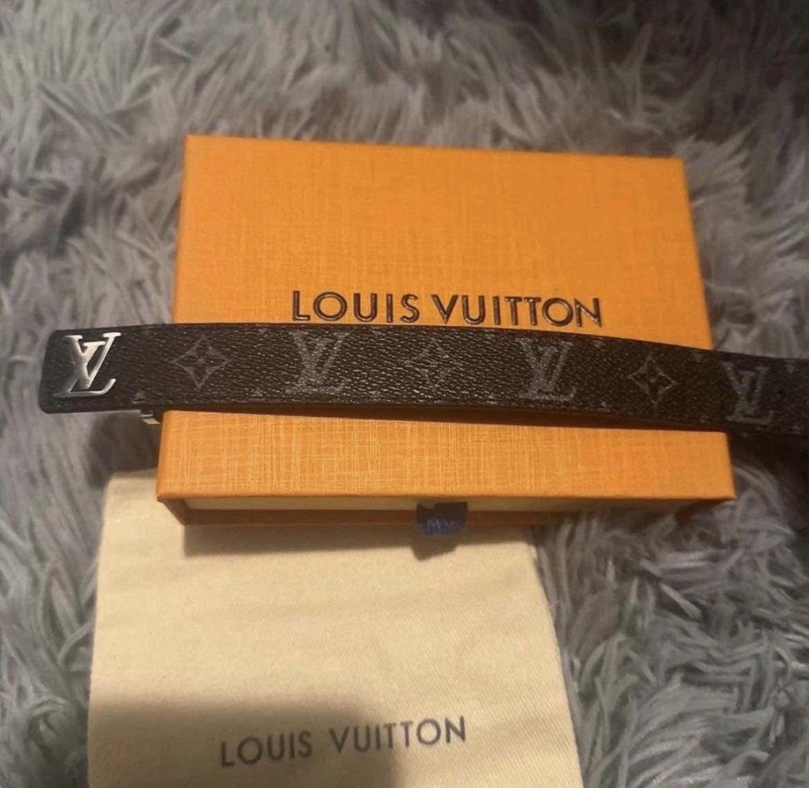 Louis Vuitton LV Slim Bracelet Monogram Eclipse Black Men’s Accessories Used