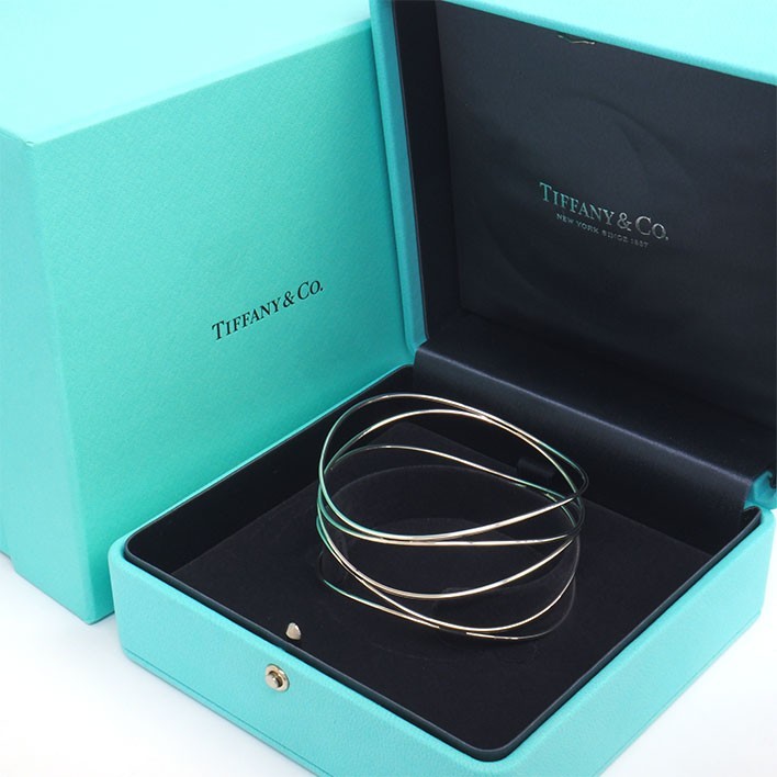 Tiffany & Co. Elsa Peretti Open Heart Bangle Bracelet Ag925 Silver 19.5cm