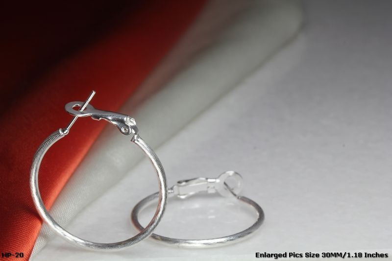 HIGHEST QUALITY LIGHT WEIGHT STERLING SILVER HOOP EARRINGS-1.18″ ROUND 4.7 GRAMS