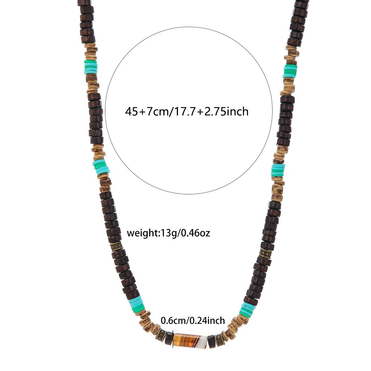 Boho Beaded Necklace Mens Surfer Choker Tribal Retro Handmade Beach Jewelry