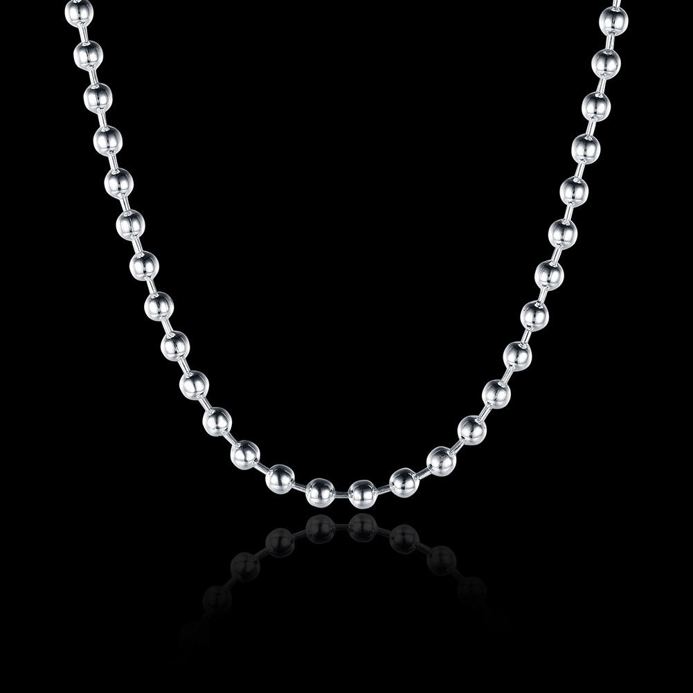 16″-30″ Mens Womens 925 Sterling Silver 3mm Thick Ball Bead Chain Necklace #N266