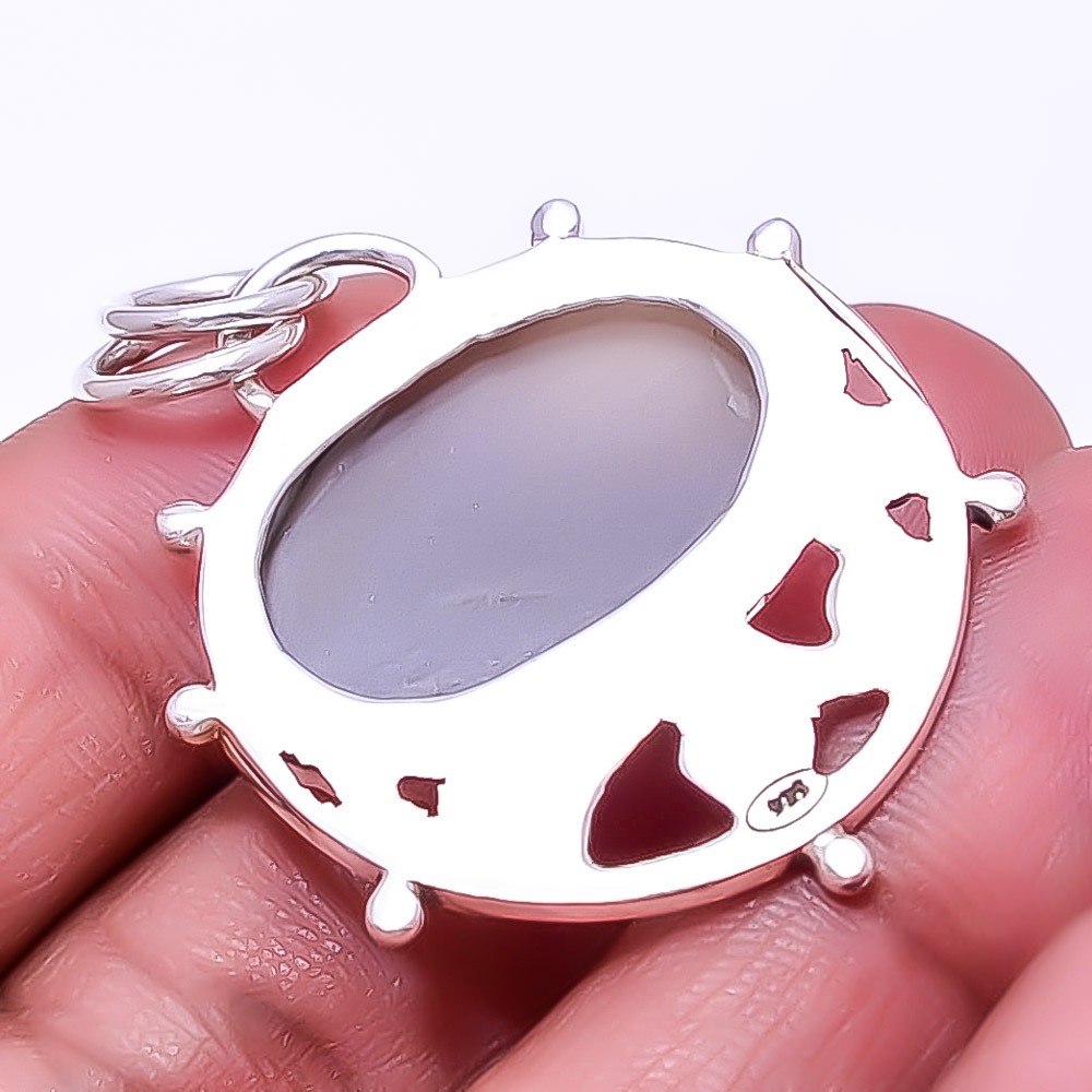Natural Moonstone – Sri Lanka 925 Sterling Silver Pendant 1.64″ Christmas Gift