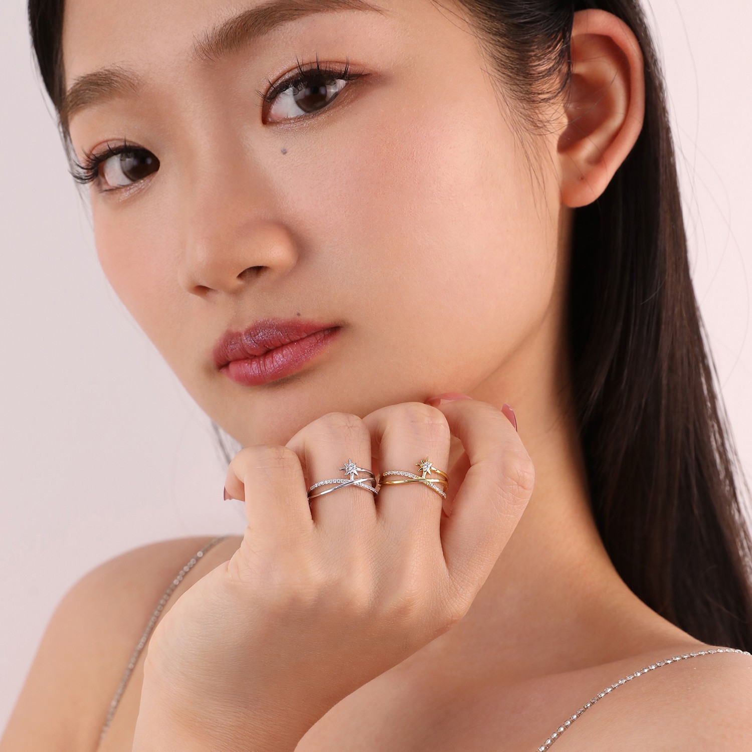 Meissa North Star Ring S925 Silver Stackable Open Band Rings Celestial Jewelry