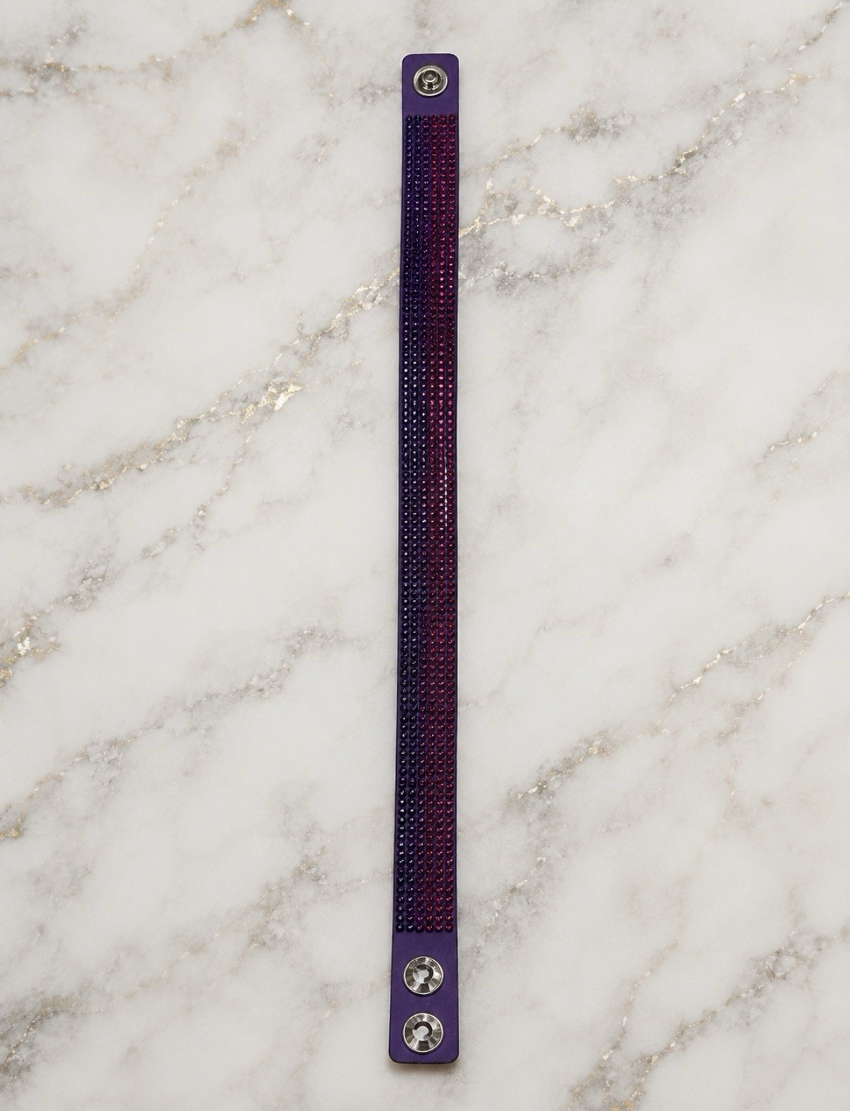 Purple Rhinestone Wrap Bracelet Sparkle Crystal Multi Strand Snap Closure