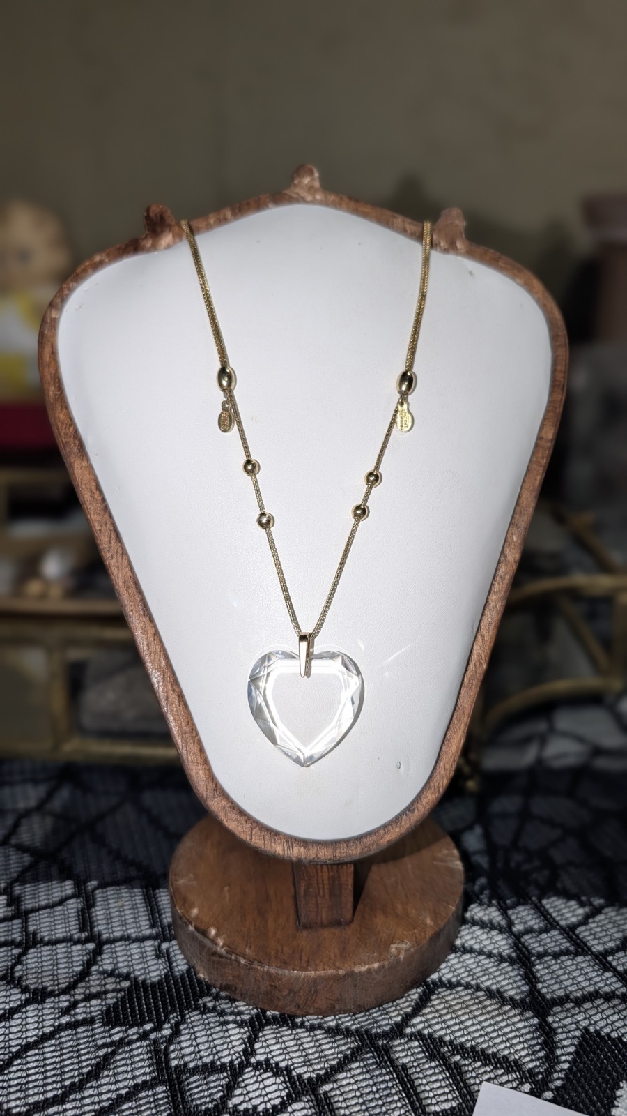 Alex And Ani Crystal Heart Sterling Silver Adjustable Necklace 18-32″