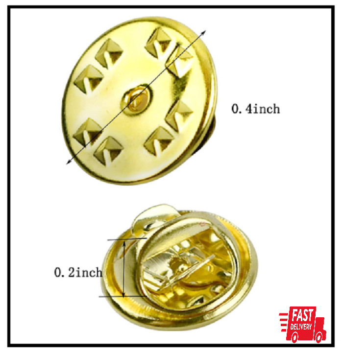 100PCS Pin Backs, Metal Locking Pin Backs, Brass Clutch for Brooch Tie Hat Badge