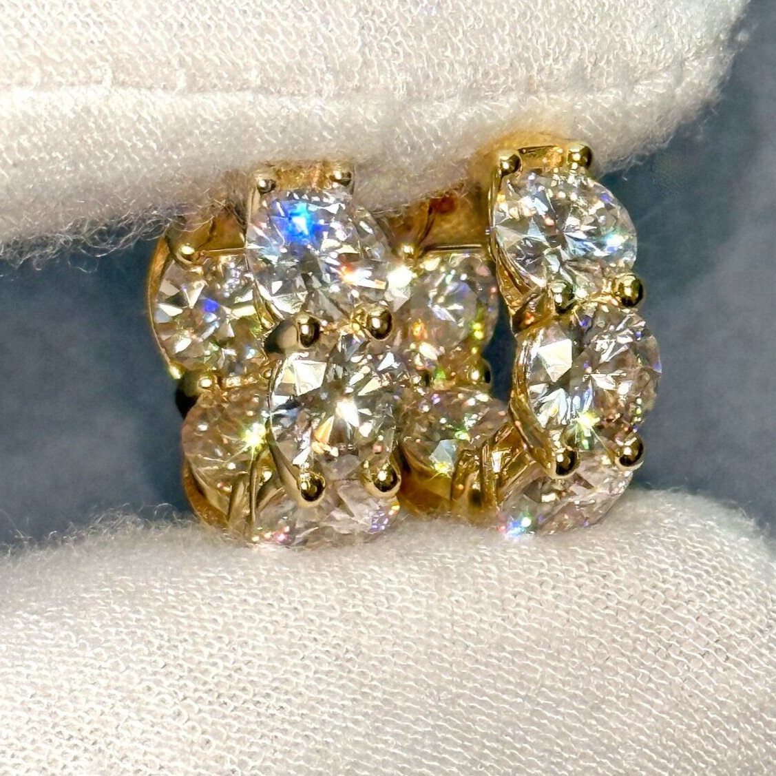 8.00 CTW Jumbo VVS1 Moissanite Hoop Earrings Huggies 20mm – 925 Silver