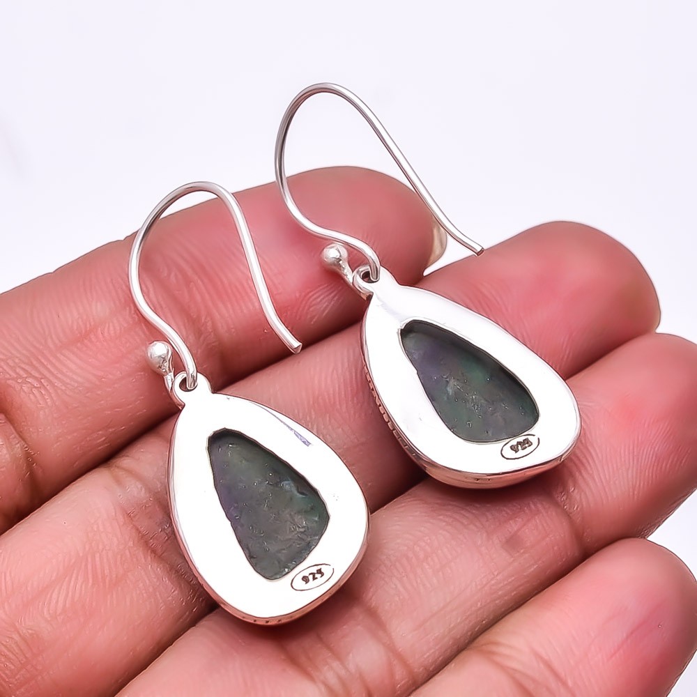 Ruby With Zoisite 925 Sterling Silver Earring 1.56″ E58, Christmas Gift