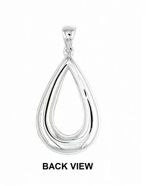 STUNNING! 16″+2″ Chain w/ Fine Silver Plated Crystals Encrusted TEARDROP Pendant