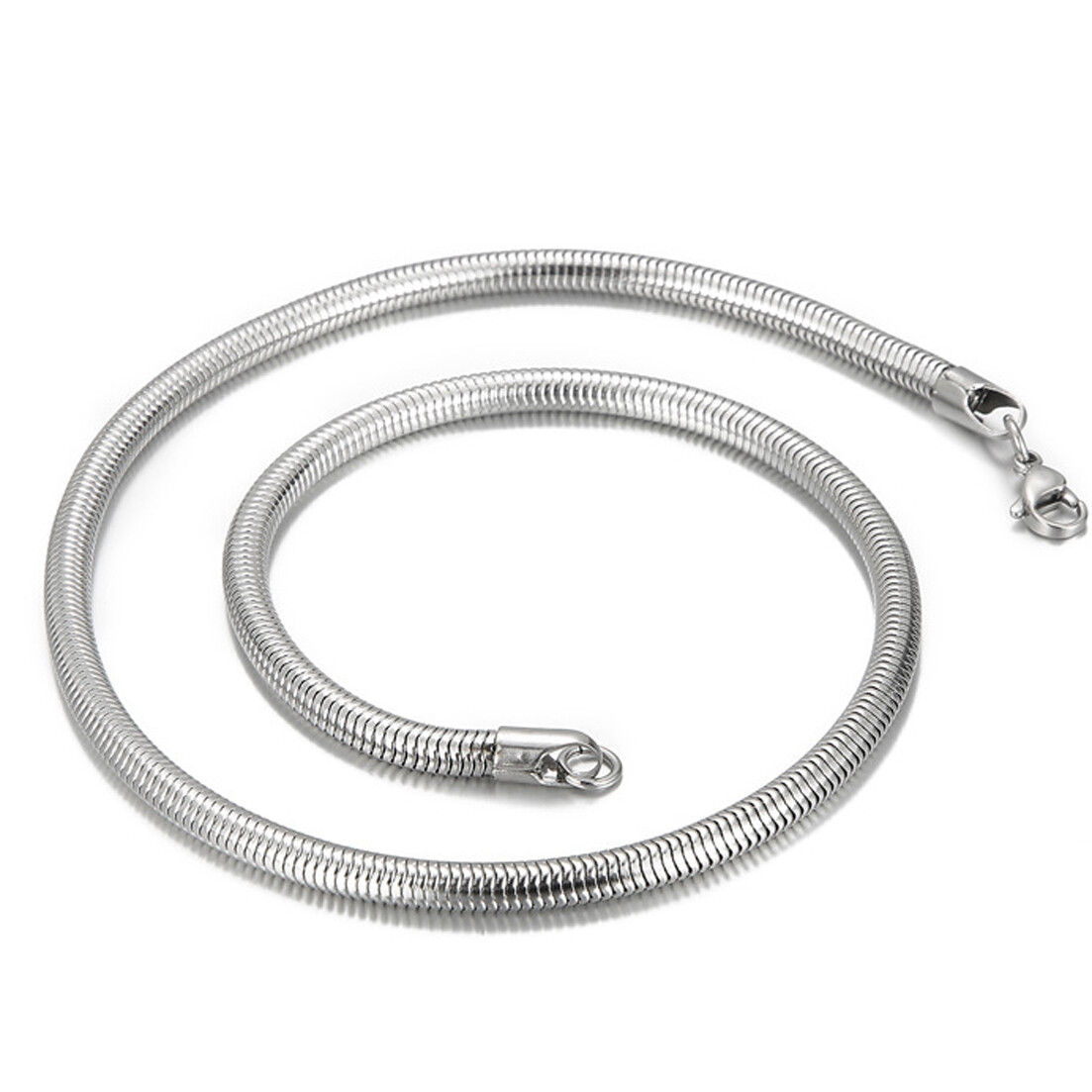 5/6mm 20″ 22″ 24″ Stainless steel Round Snake Chain Necklace For Men Women Gift