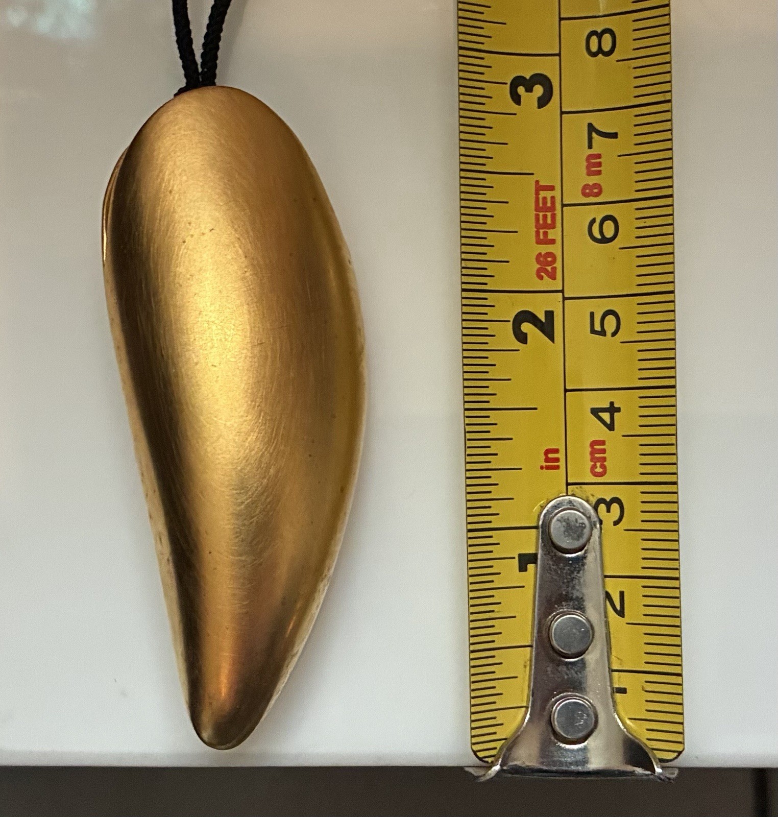 Ted Muehling Yellow Gold Plated Pendant Necklace On Black Fabric Cord