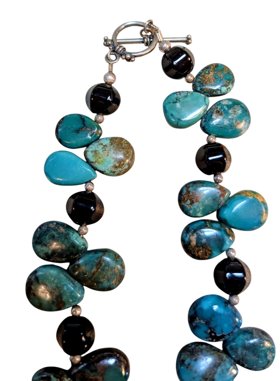 Crysocolla (?) Pear Shaped Stones Necklace – Excellent Condition – FREE SHIP!