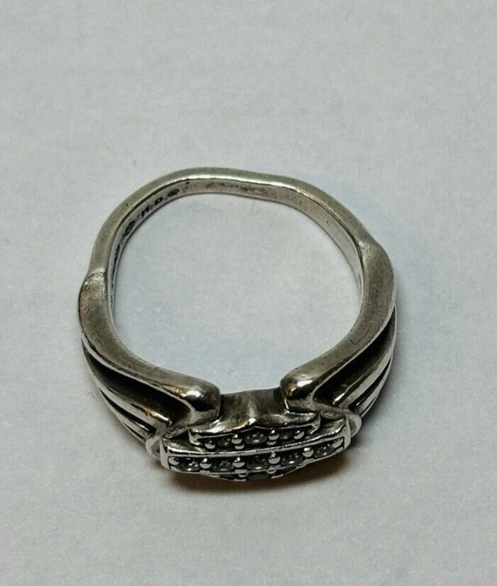 MOD Harley Davidson Sterling 925 Silver CZ Shield Logo Ring Sz 6.25