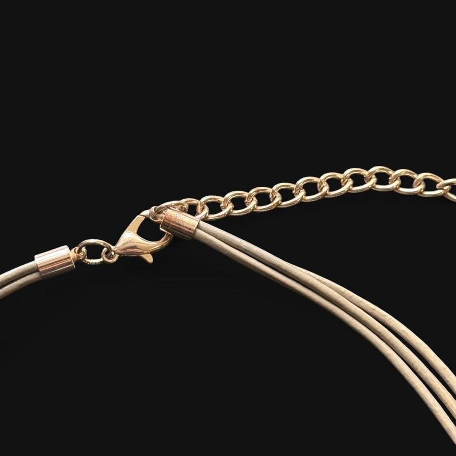 Mixed Metal Circle Pendant on Cord Necklace