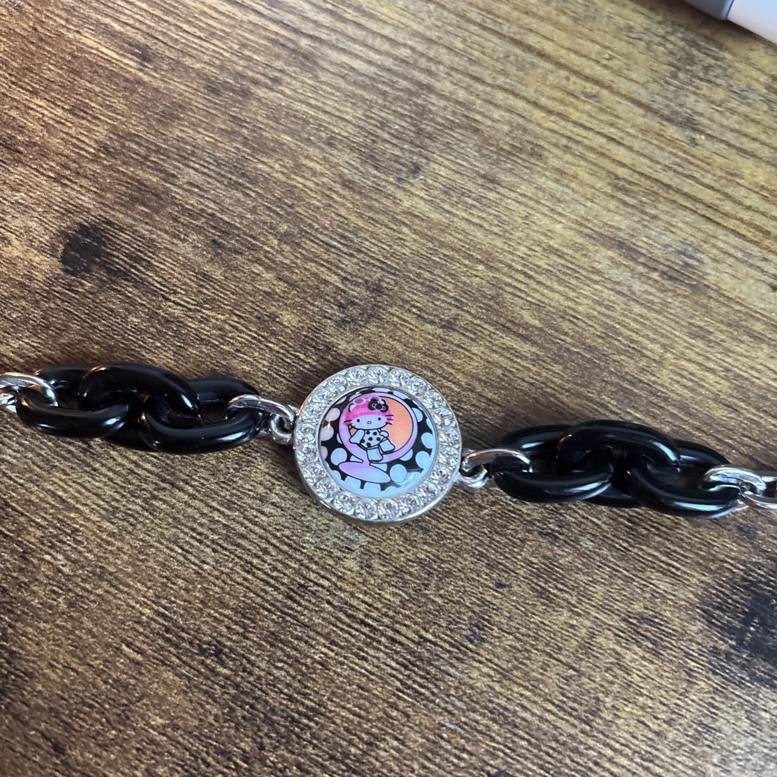 Vintage Hello Kitty X Tarina Tarantino Pink Head Mod Chain Bracelet 20CM
