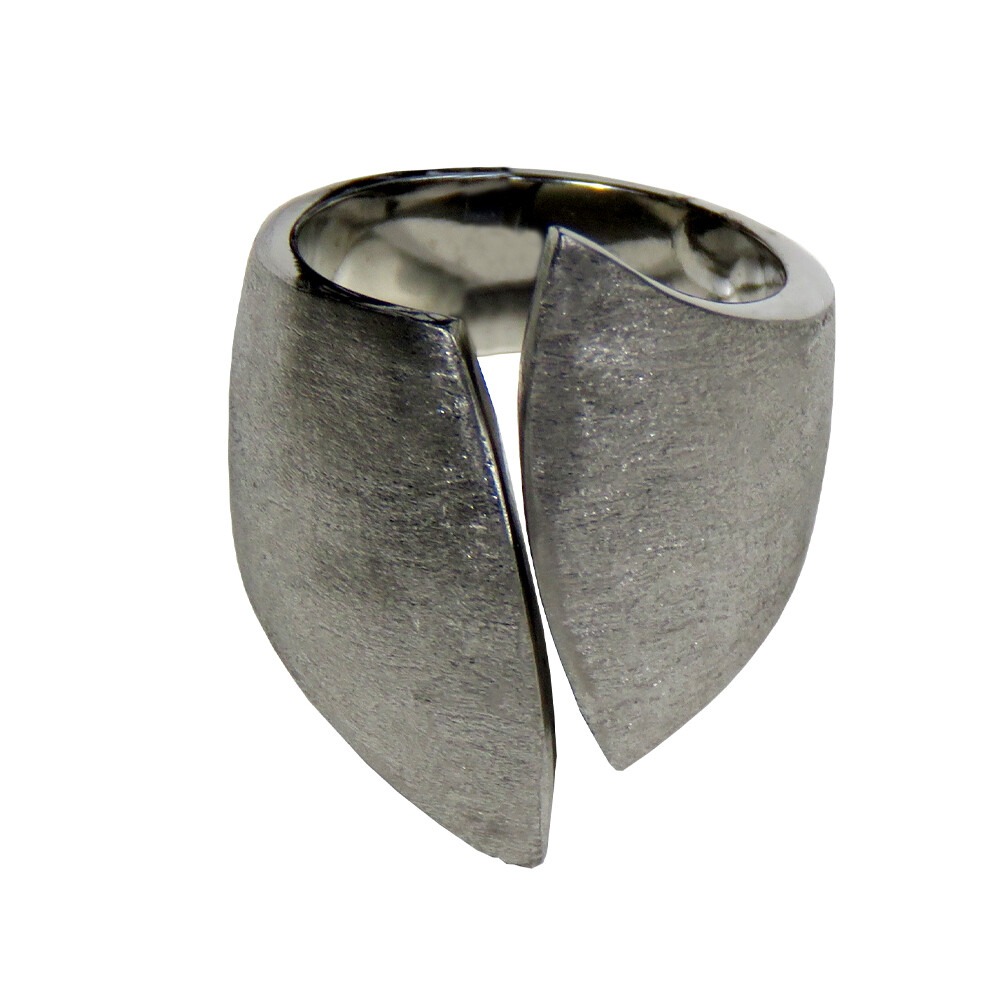 Women’s Satin Stainless Steel Split Front Ring, Size 5