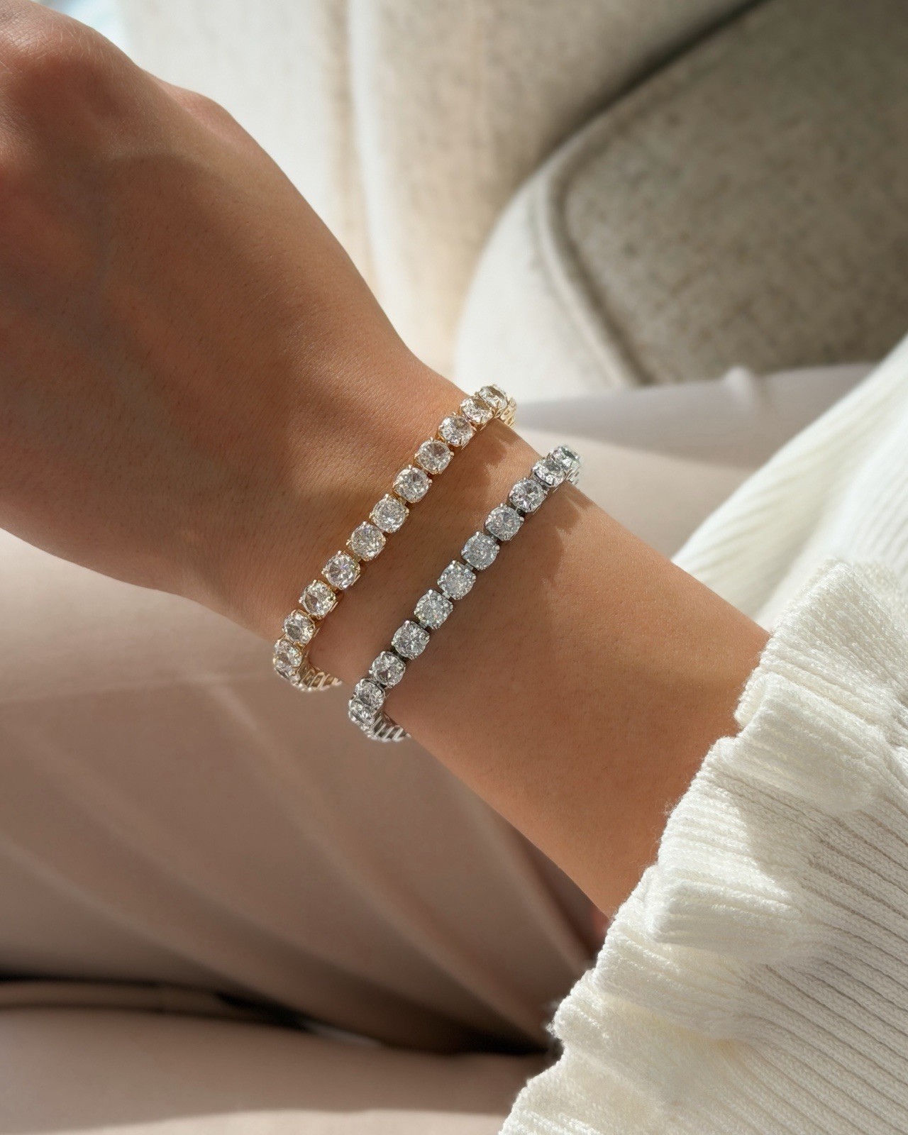Bold Sparkle Link Tennis Bracelet, Gold-Plated Everyday Fashion Jewelry