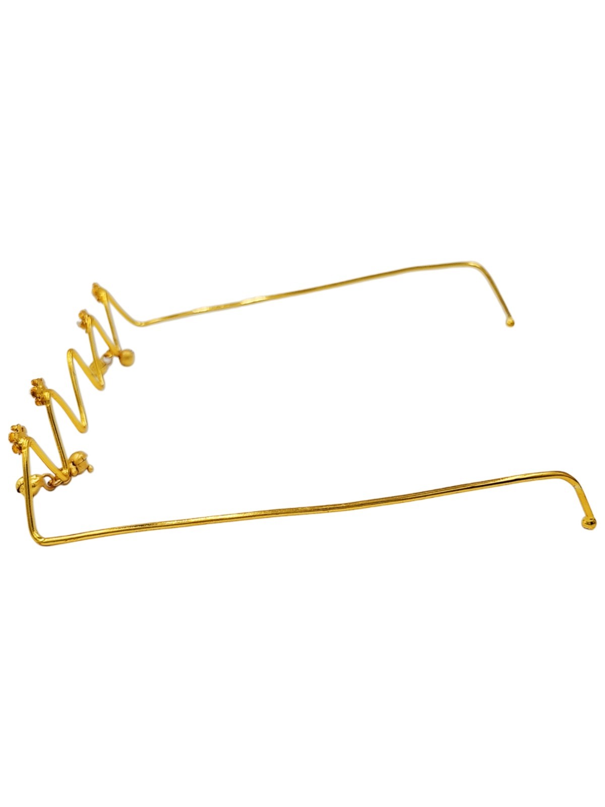 Gold Wire Pearl Wave Face Jewelry Handmade Boho Statement Eye Accessory Facelet