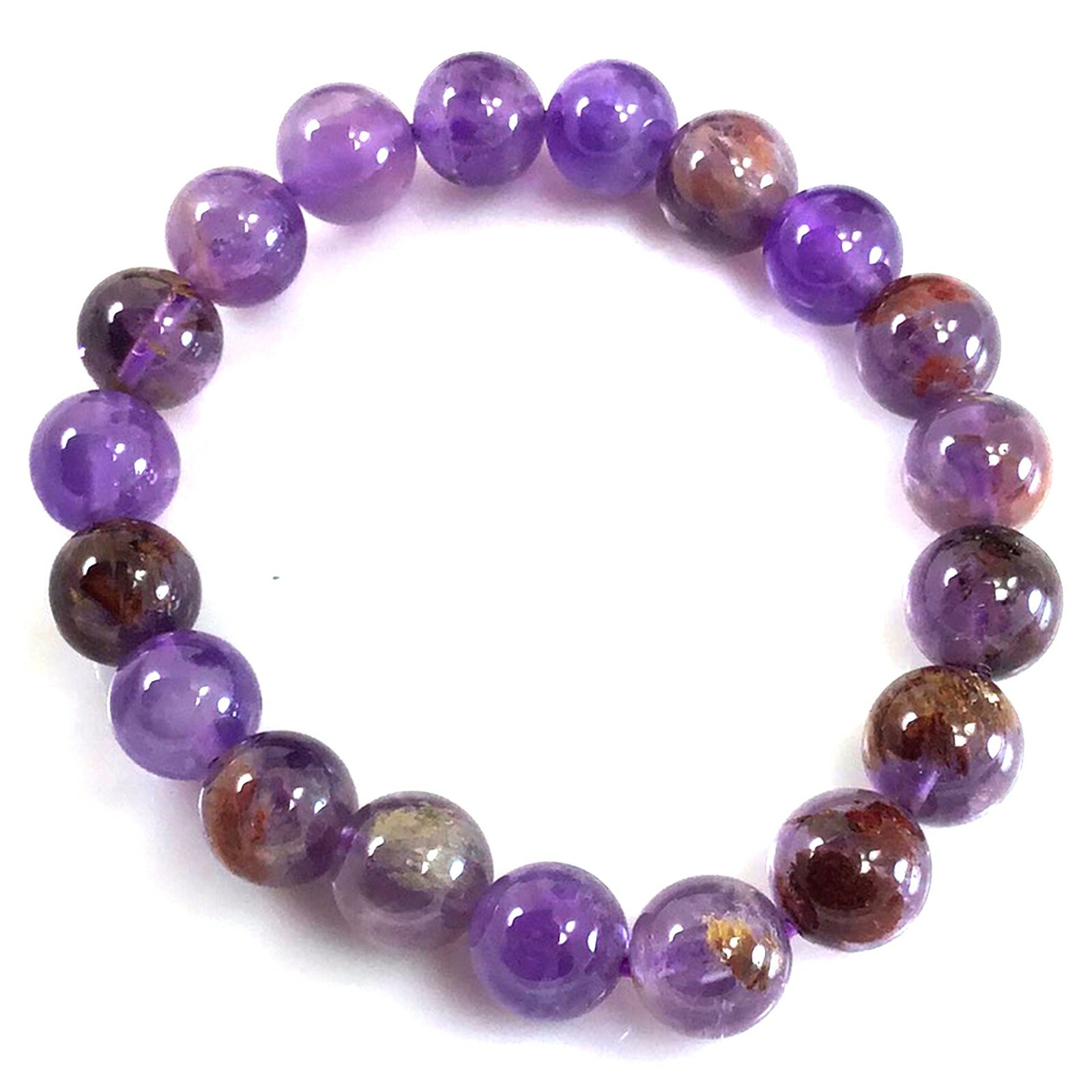 Handmade Gemstone Natural Super Seven Crystal Beaded Bracelet 7.5″ 4 6 8 10 12mm