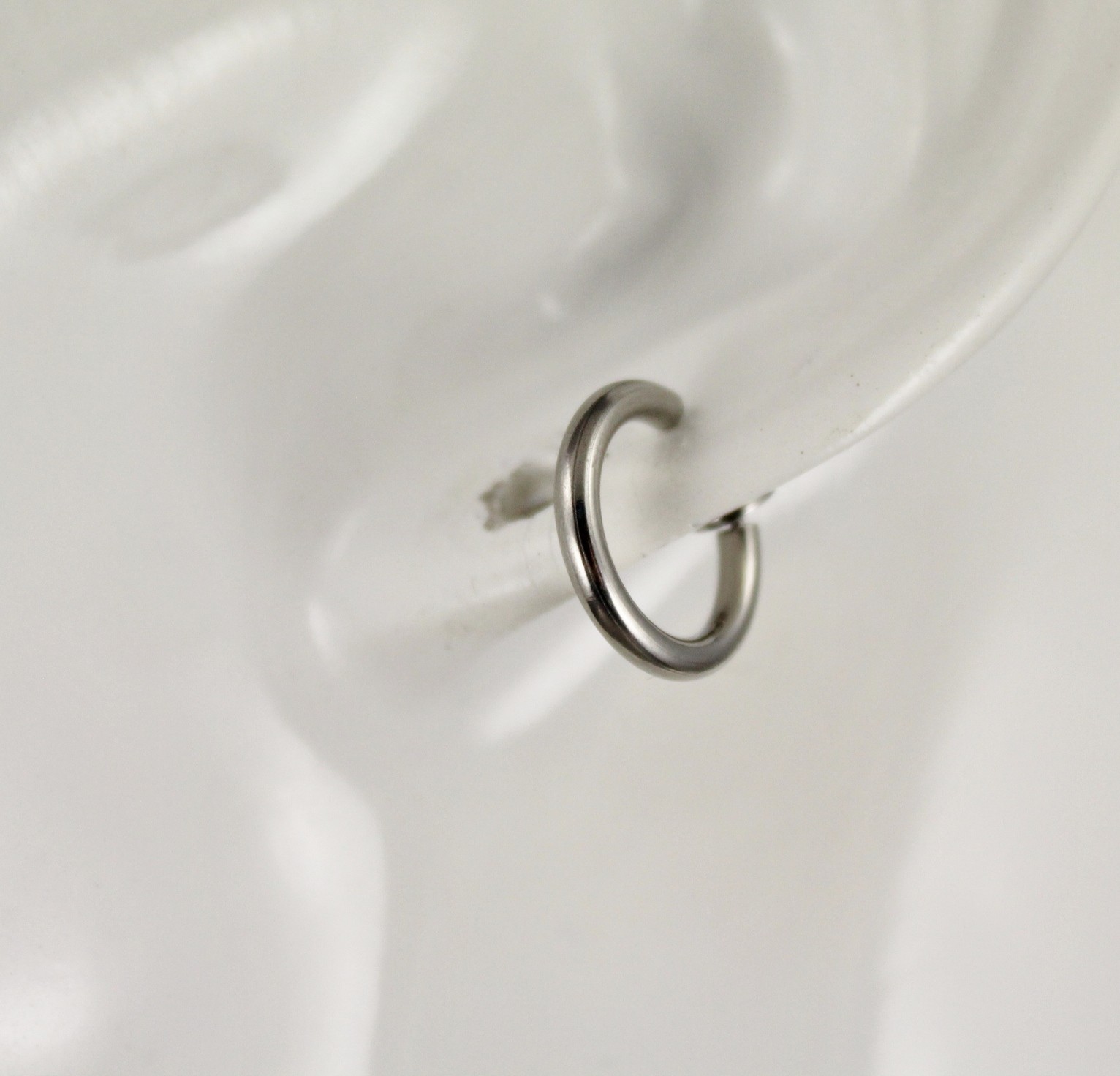 Silver hoops Clip On Clips earrings hoop spring hinge clasp 1/2″ wide 13mm