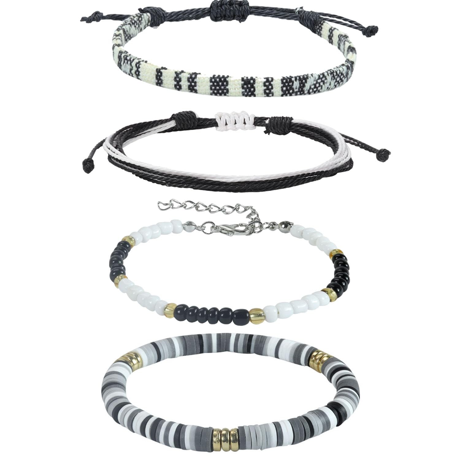 Beach Bracelet Set for Men and Women, Surfer Men Bracelet, Braided Boho Summer B
