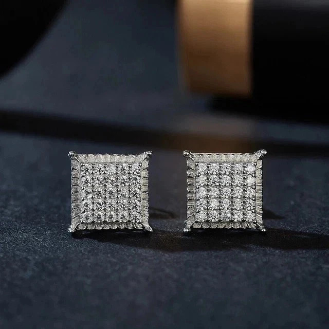 1 CT Round Cut Simulated Diamond Solitaire Stud Earrings 14k White Gold Plated