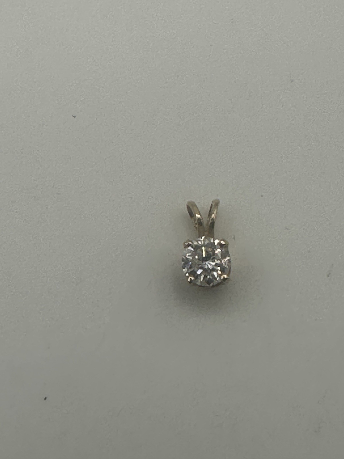 14K Yellow Gold Charm Fine Jewelry Clear Round Stone Pendant