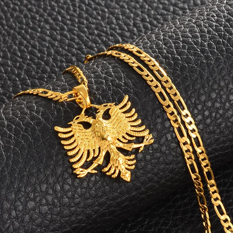 Albania Eagle Pendant Necklace Albanian Jewelry Ethnic Kosovo Silver/gold Color