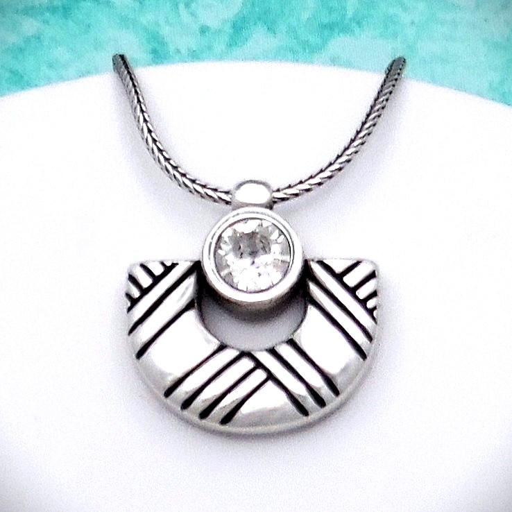 New Brighton Maya Curve Crystal Pendant Necklace $68 Jewelry with tag