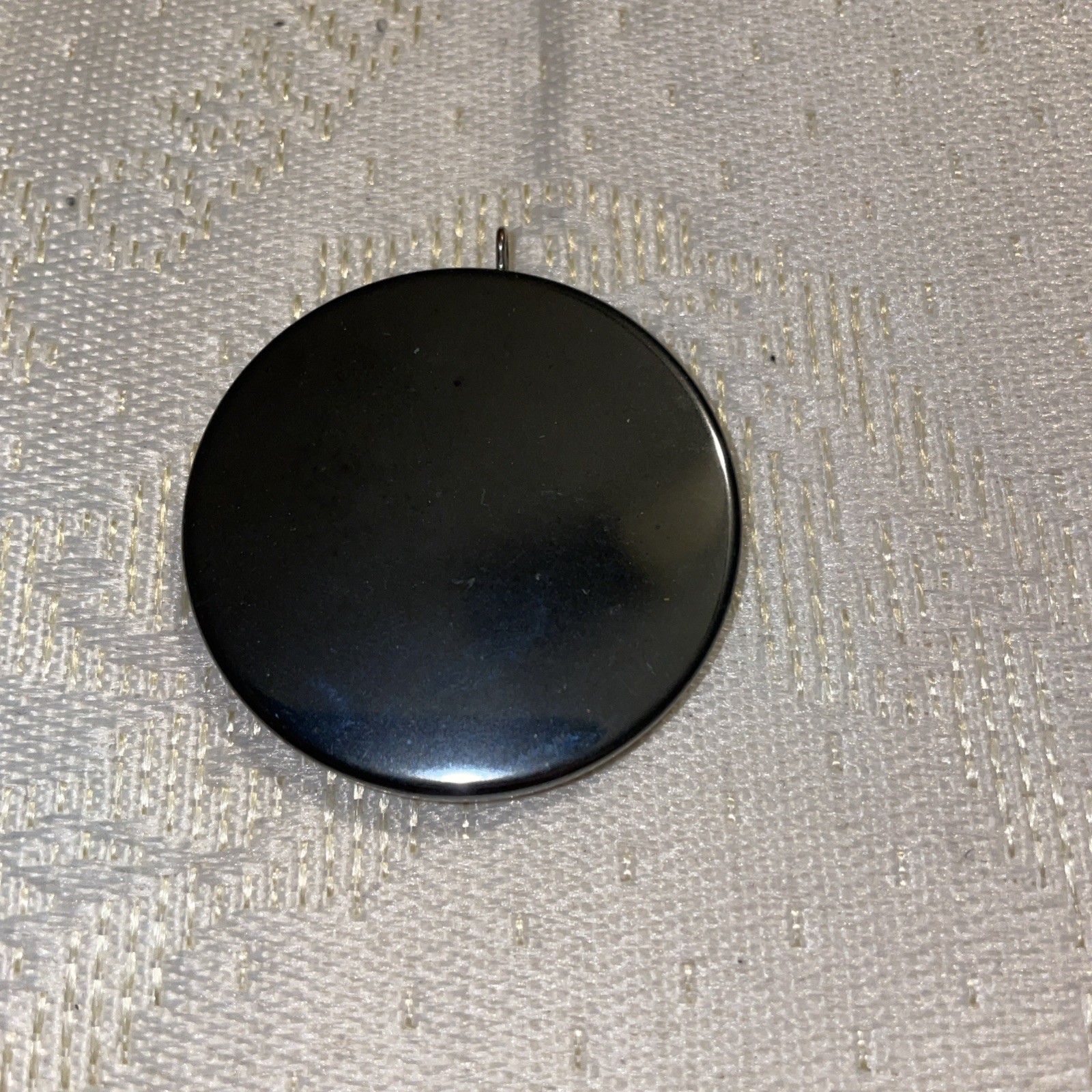 Lion Carved Leo Disk Medallion Hematite Stone Modern Fashion Pendant