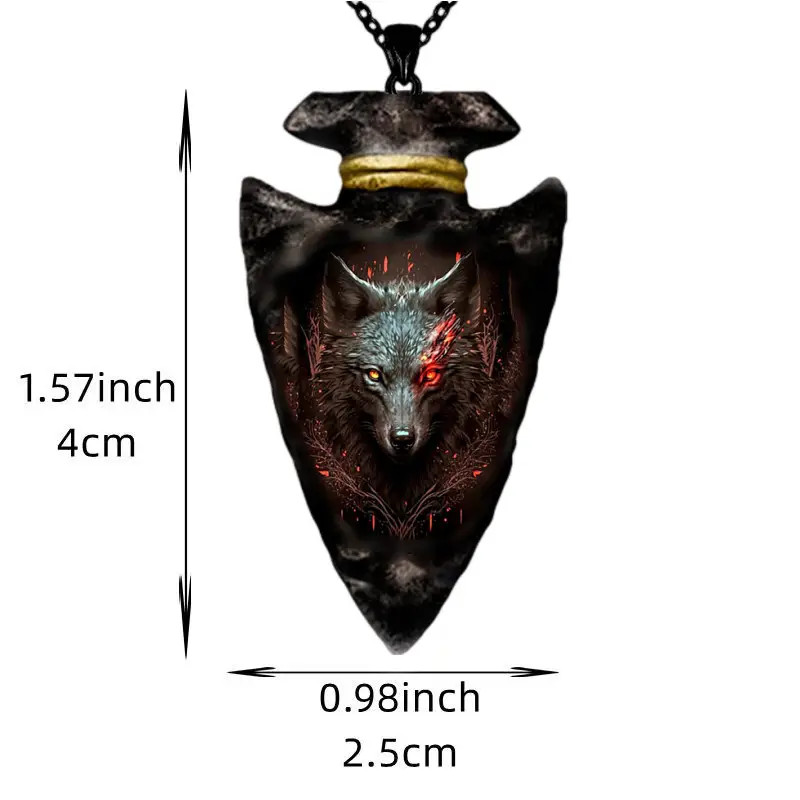 Wolf Hell Arrow Head Necklace Native American Jewelry Nature Pendant