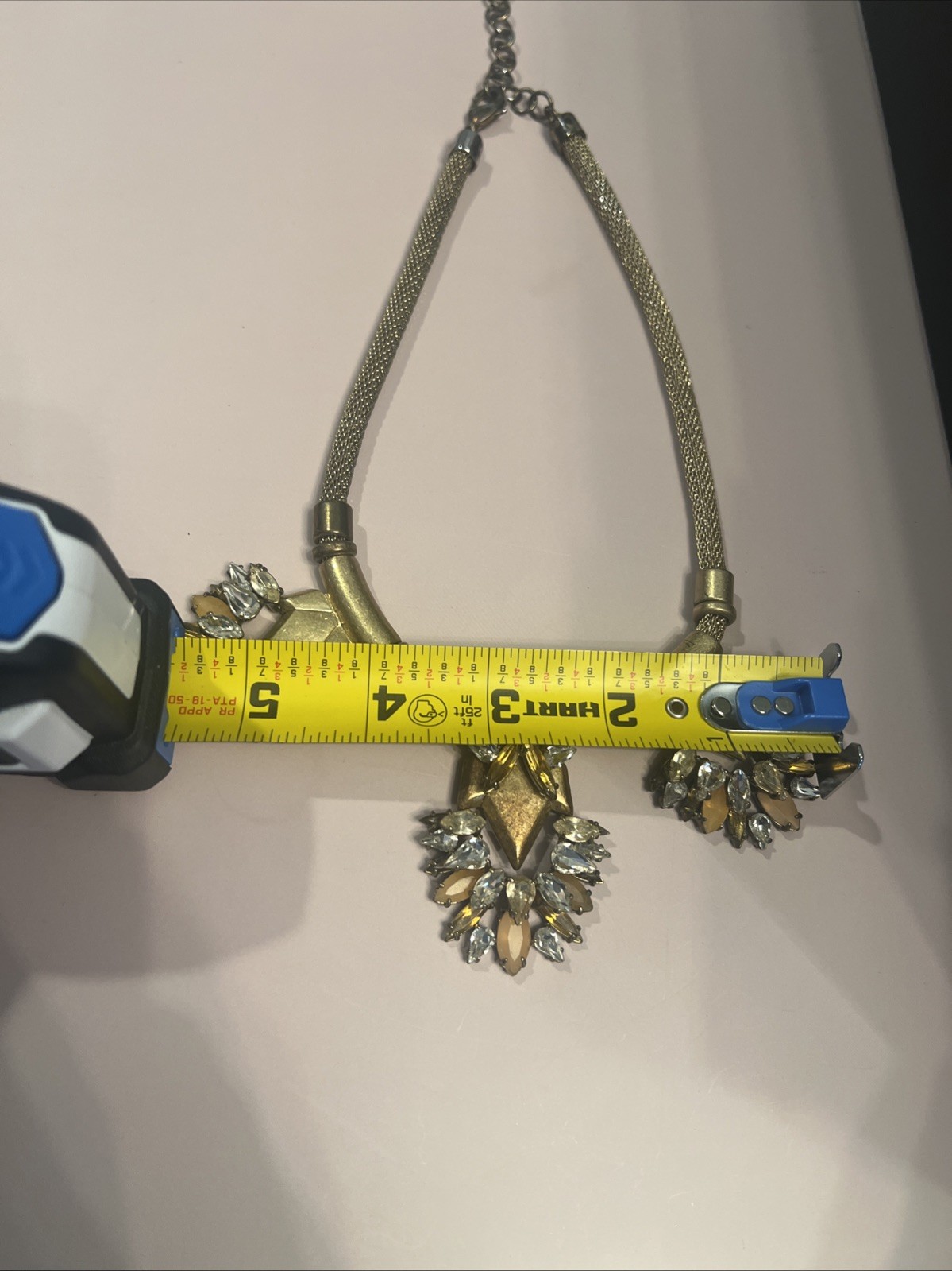 STELLA & DOT Designer Signed Gold Vintage & Faceted Stone Statement Necklace