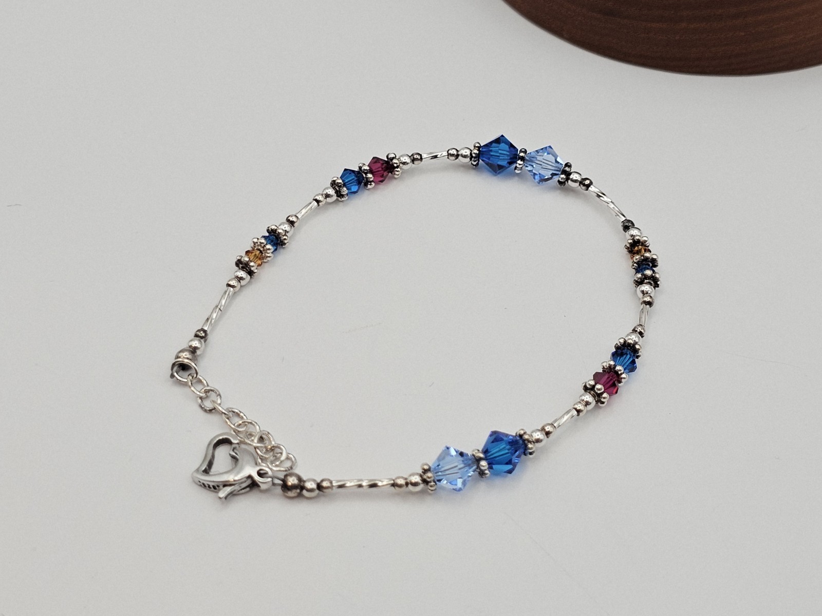 Sterling Silver 925 Tennis Bracelet With Swarovski Bicone Crystals 7″ 🎊