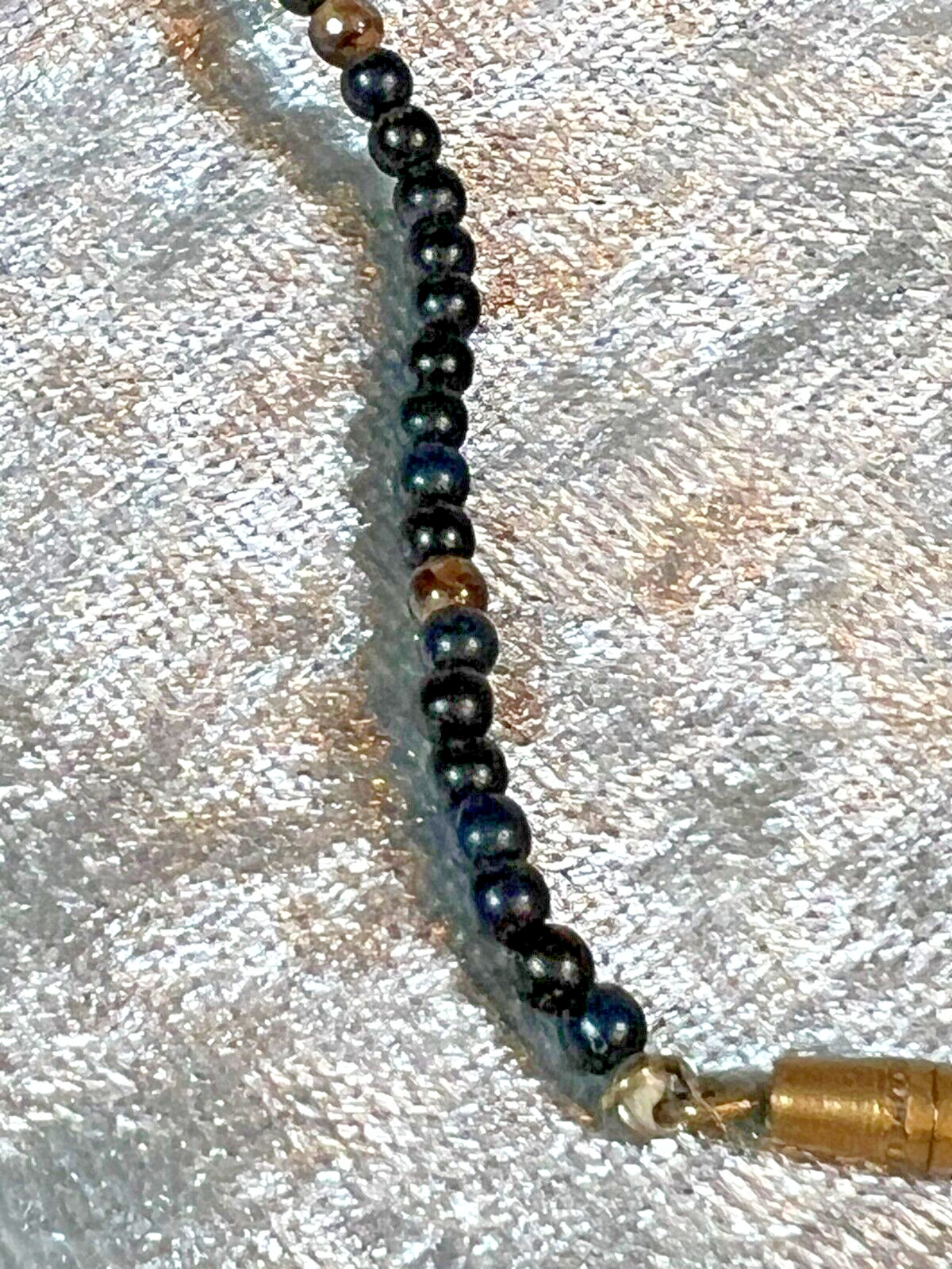 Carved Shell Beaded 15″ Necklace with Barrel Clasp