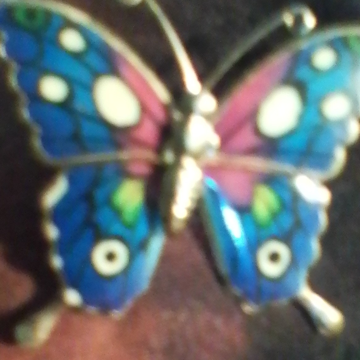 Butterfly Brooch Pin Blue Pink Green Enamel Metal, No Stone, Butterfly Theme