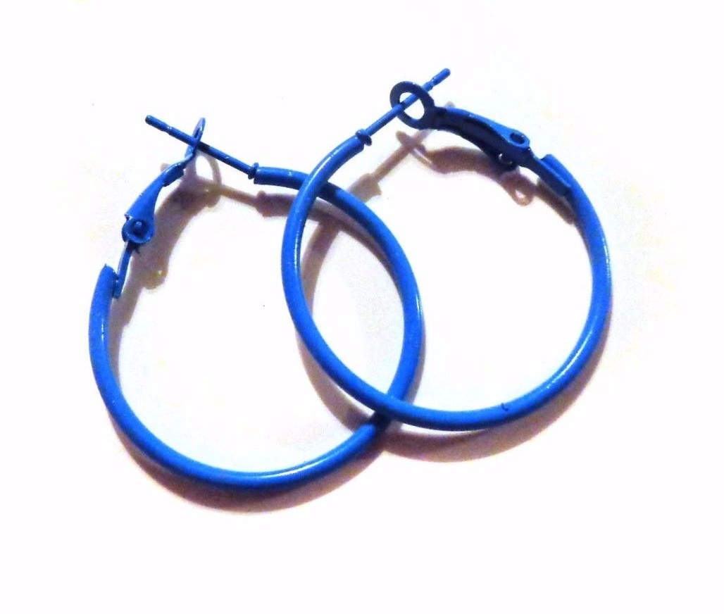 SMALL HOOP EARRINGS 1.5 INCH HOOP SIMPLE THIN HOOP EARRINGS ASSORTED COLORS